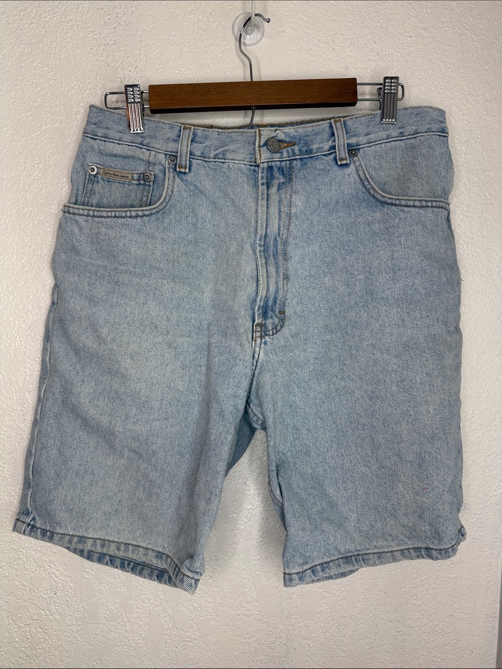 Calvin Klein Jeans Size 33 Light Wash Denim Long Shorts Baggy Jorts Vintage 90s
